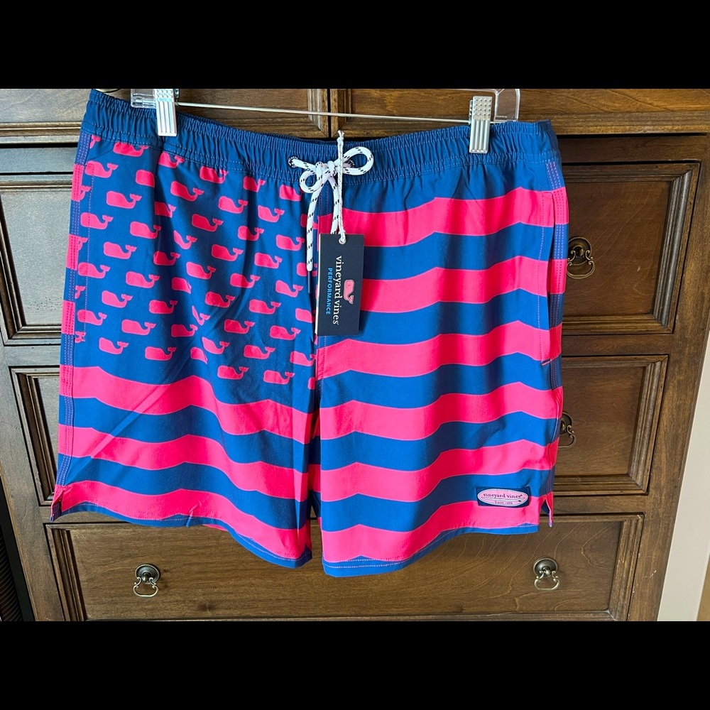 Vineyard Vines new mens swim trunks.